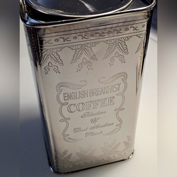 Vintage English Breakfast Coffee Steel Tin Canister & Lid - Picture 13 of 13